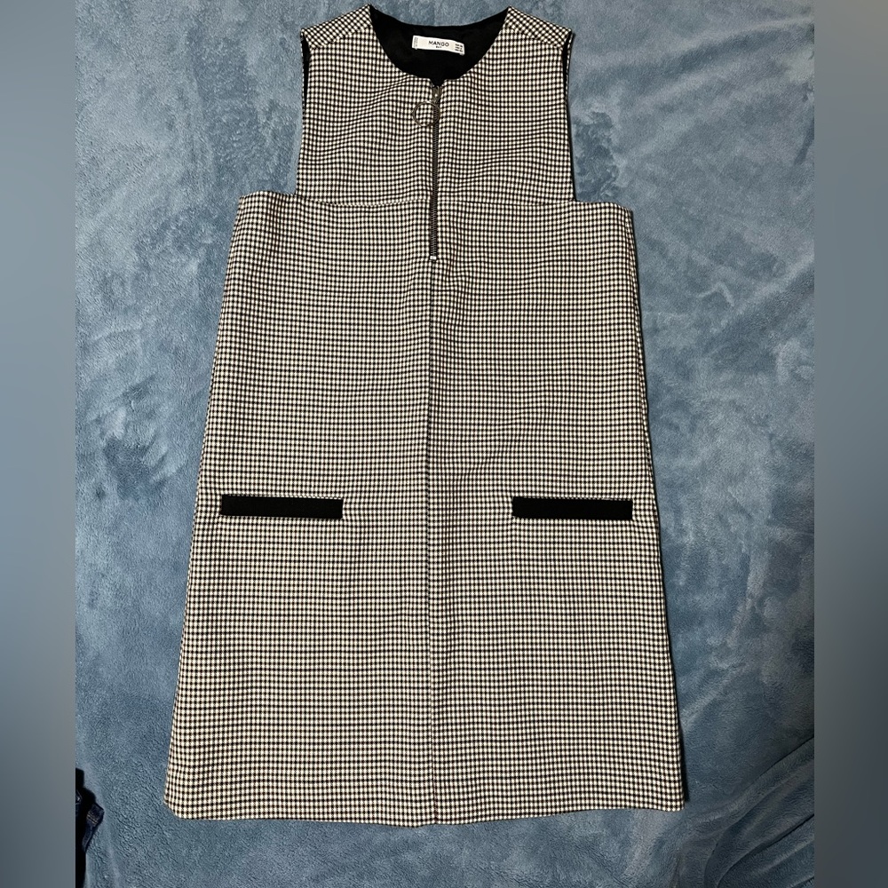 Mango Suit A-Line Checkered Knee Length Dress